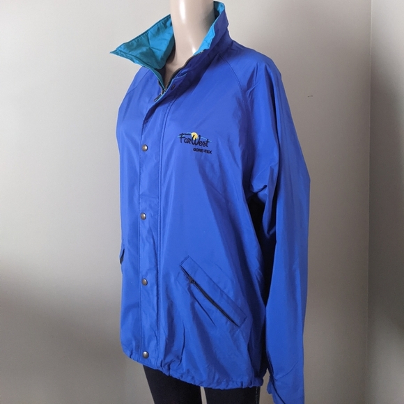 Vintage Farwest Gore Teck blue windbreaker jacket, men's large - Picture 3 of 6